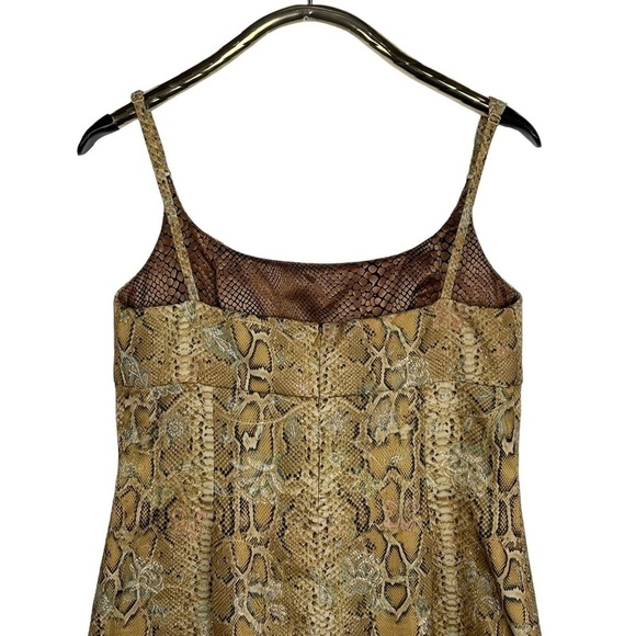 VINTAGE 90S SNAKESKIN SPAGHETTI STRAP EMPIRE SHEATH MINI DRESS CARMEN MARC VALVO - Picture 8 of 16
